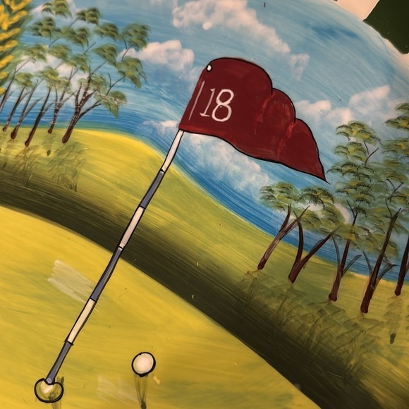 Lifestyle Home White Ceramic Plate golf - Picture 2 of 3